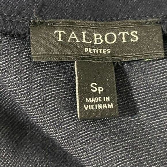 Talbots · Small Petite · Striped Mock Neck Knit Top · Blue Two Tone - Picture 8 of 10